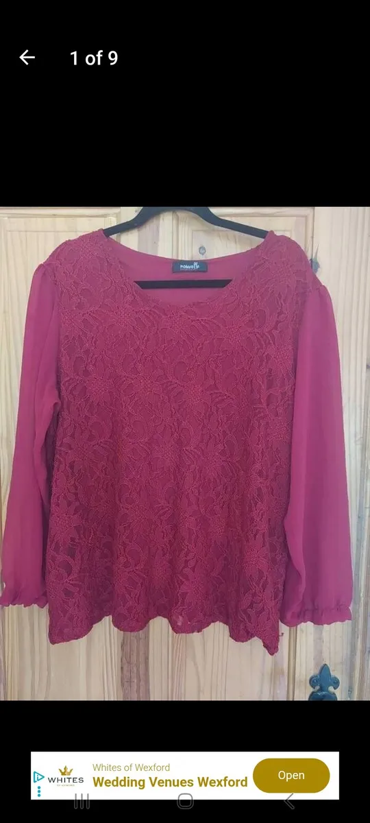 Nouvelle Collection red lace top (free post) - Image 1