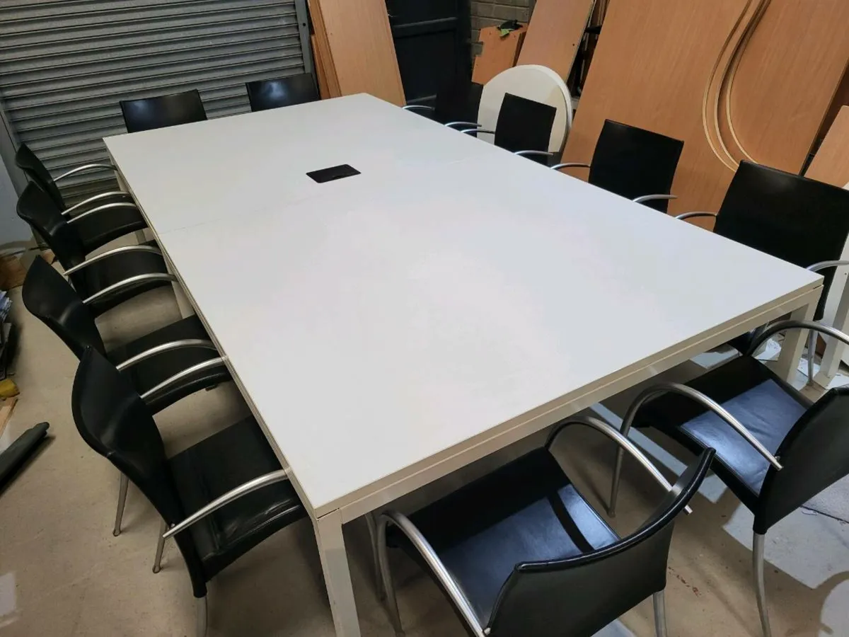 3.2m x 1.6m Meeting Table & 12 Chairs - Image 1