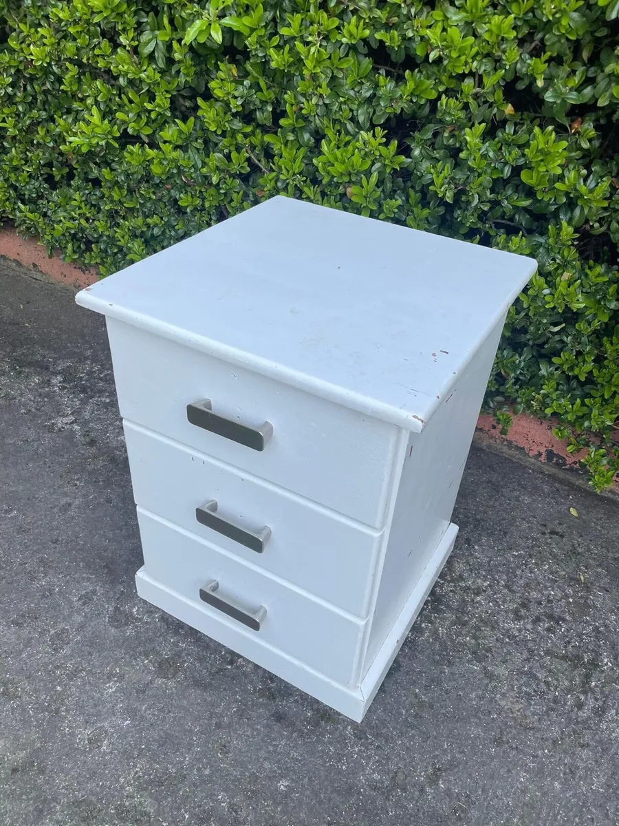 Pine / white bedside locker - Image 1