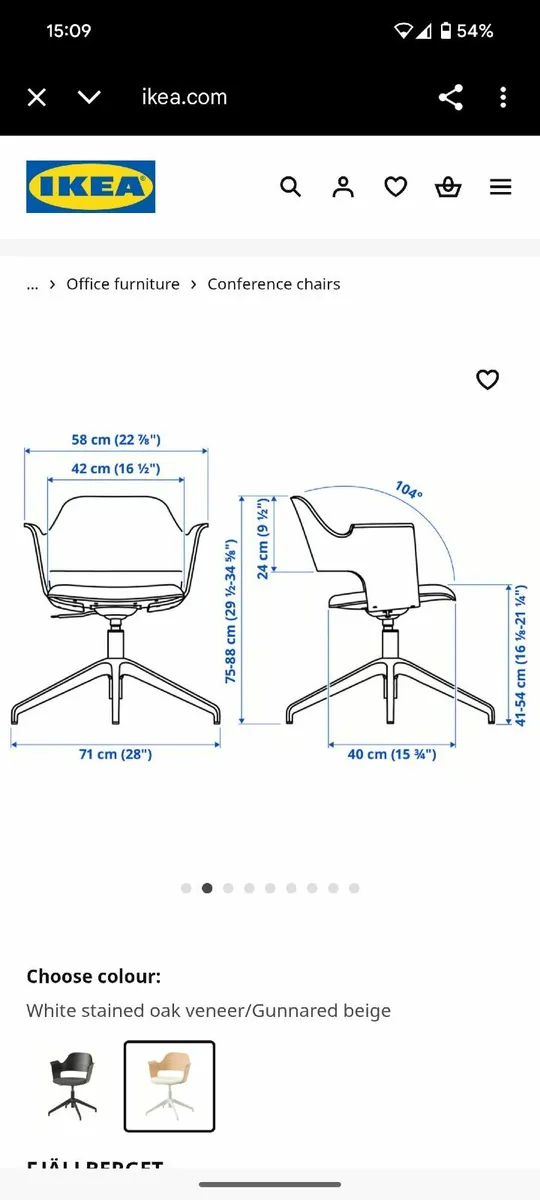 IKEA FJÄLLBERGET Office Chair/Vanity Chair - Image 3