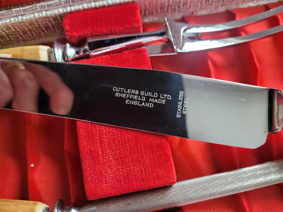 Vintage Sheffield England, Carving Knife Set - Image 1