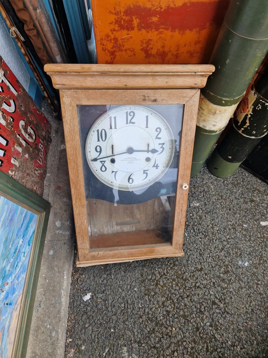Vintage Cased Wall Clock - Image 1