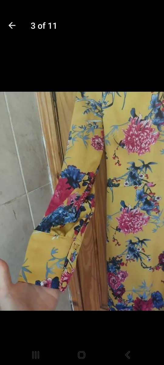 Mustard floral mini dress (free postage) - Image 3
