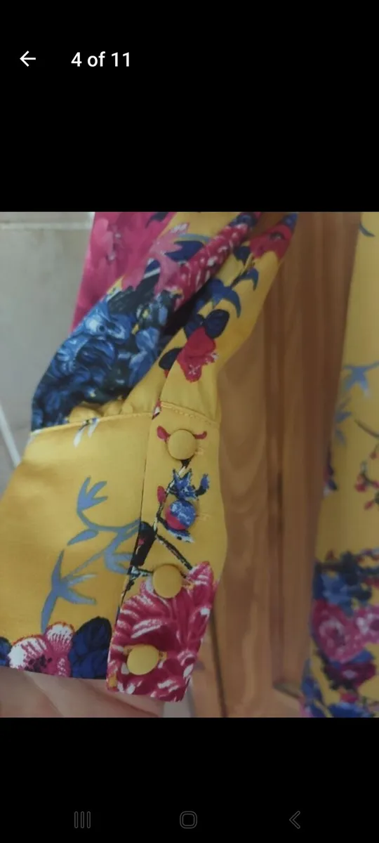 Mustard floral mini dress (free postage) - Image 4