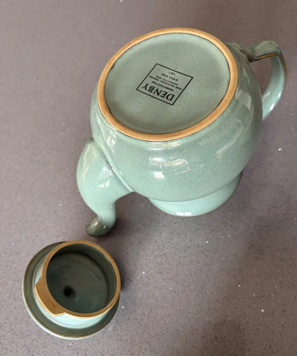 Denby -Regency Green teapot, cups & saucers - Image 4
