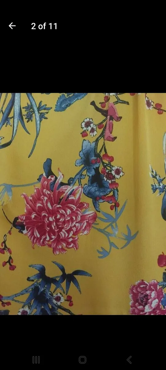 Mustard floral mini dress (free postage) - Image 2