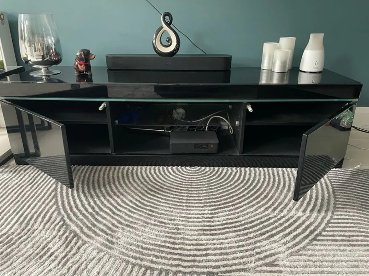 Black tv stand with led lightening - Image 1