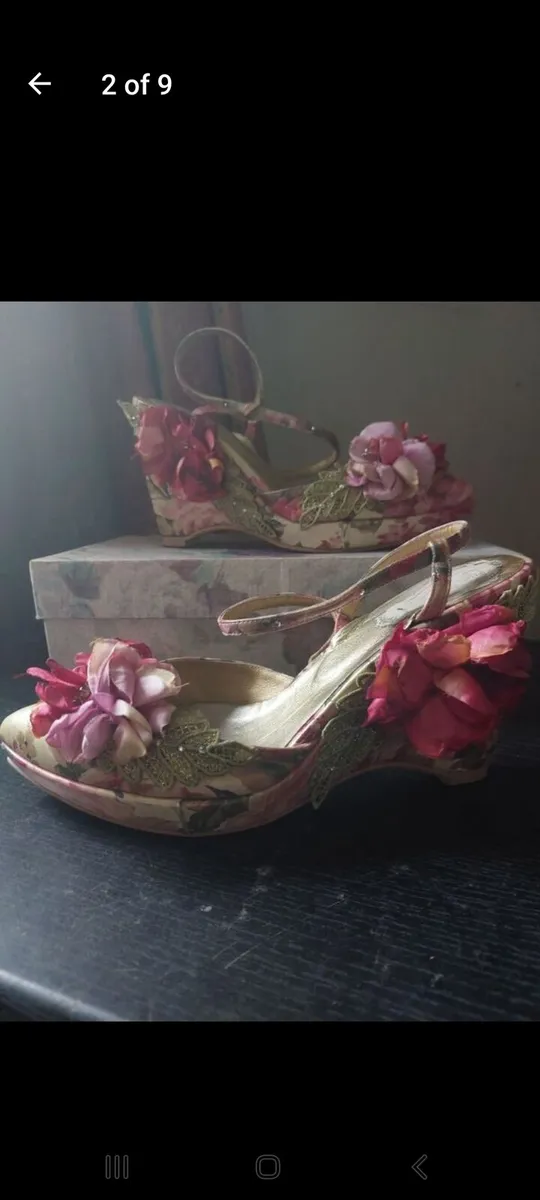 Belen Donate floral wedge shoes (free postage) - Image 2