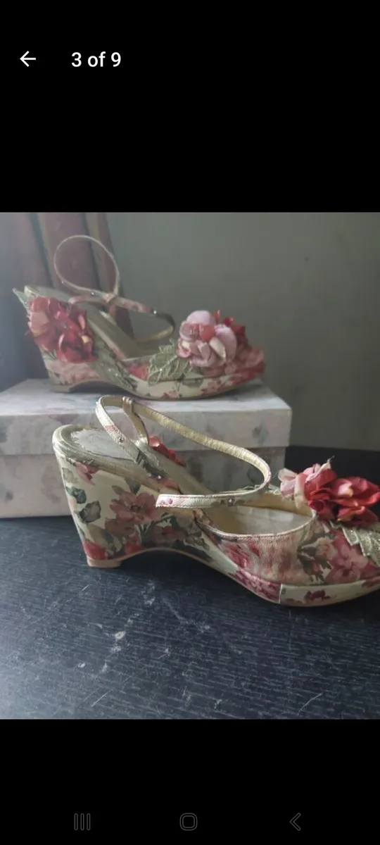 Belen Donate floral wedge shoes (free postage) - Image 3