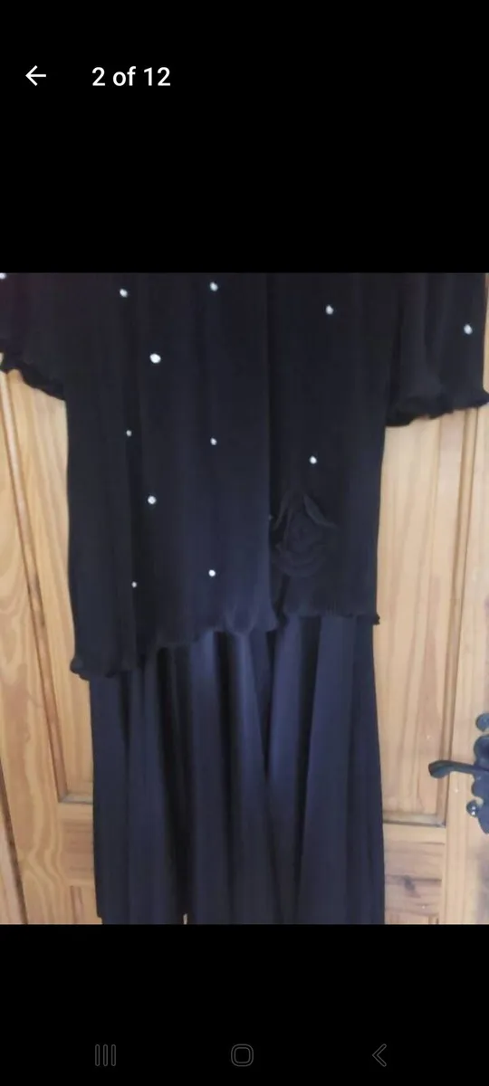 Vintage black dress size 18 dress (free postage) - Image 2