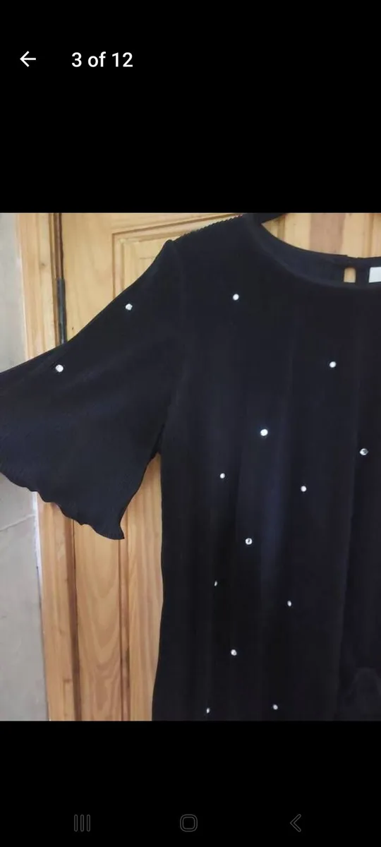 Vintage black dress size 18 dress (free postage) - Image 3
