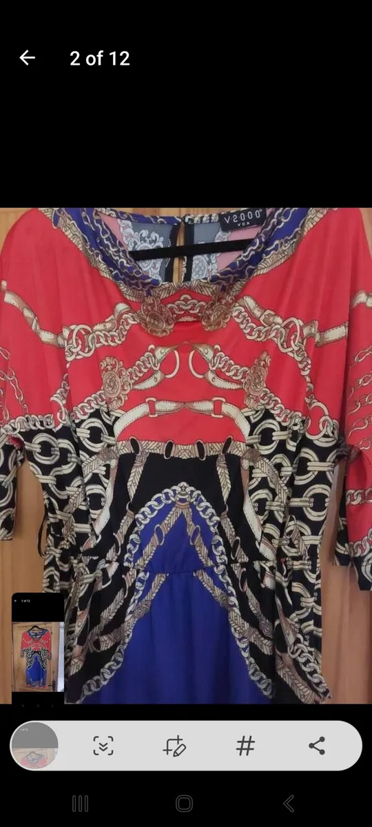 Multi coloured patterned mini dress (free post) - Image 2