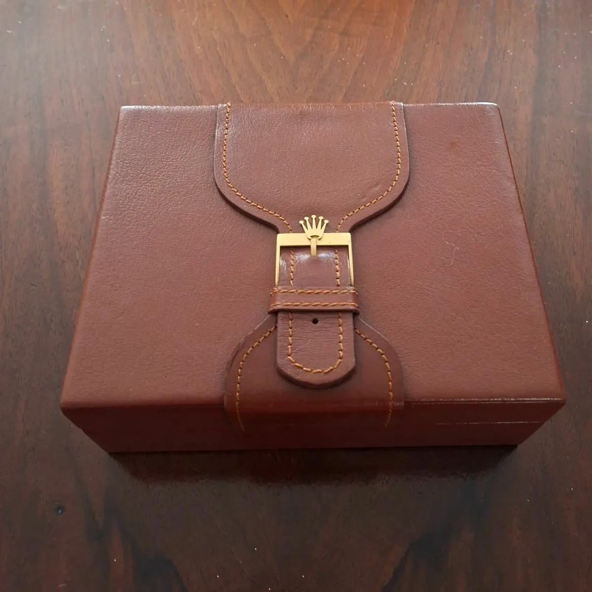 Original Vintage Rolex Box (1980s) - Brown Leather - Image 1
