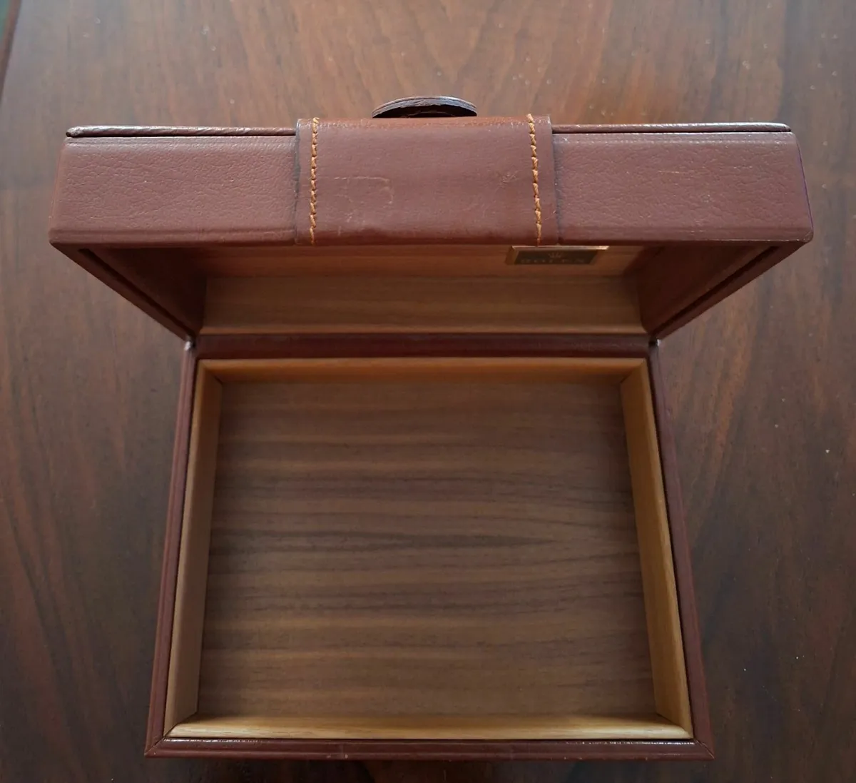 Original Vintage Rolex Box (1980s) - Brown Leather - Image 3