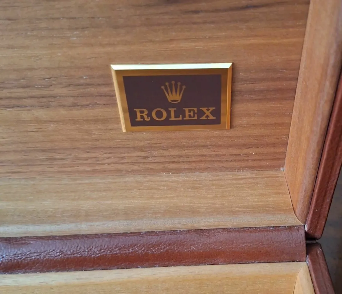 Original Vintage Rolex Box (1980s) - Brown Leather - Image 4