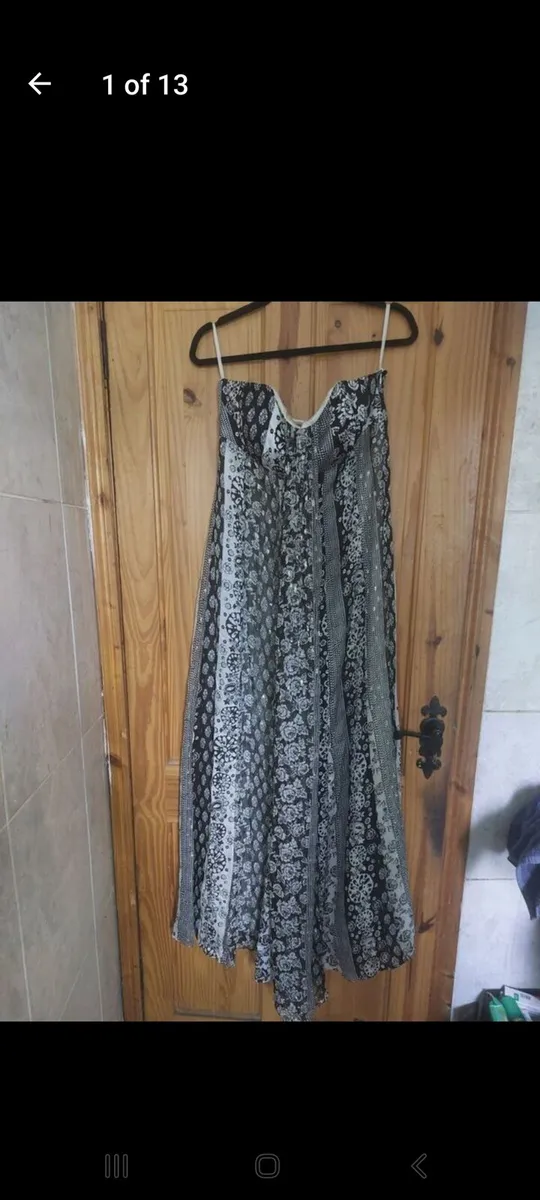 Monsoon silk black and white maxi dress (free post - Image 1