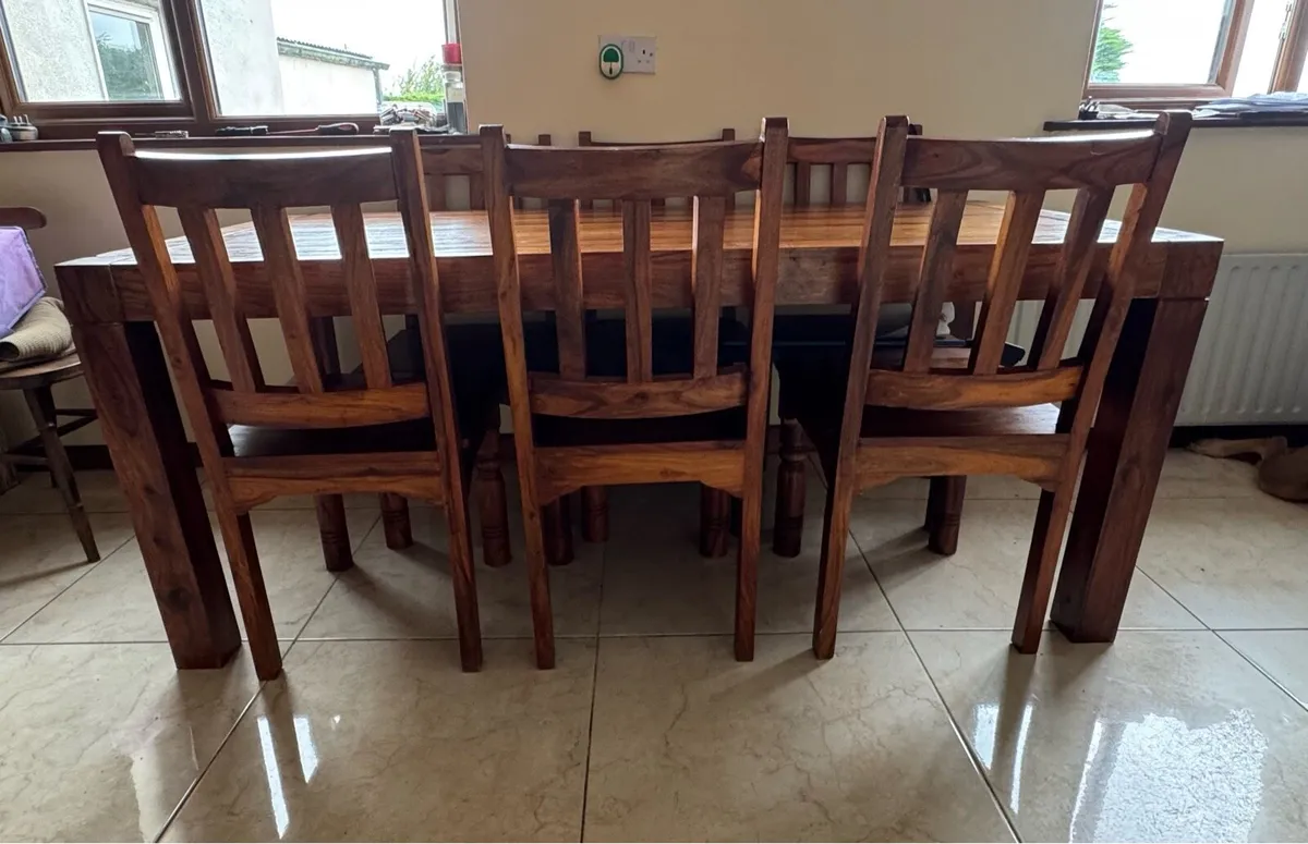 Solid Ash Dining Table & 6 Chairs - Image 3