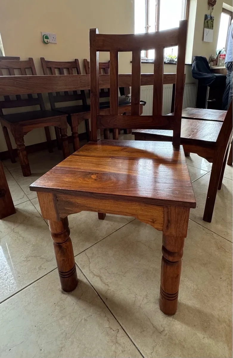 Solid Ash Dining Table & 6 Chairs - Image 4