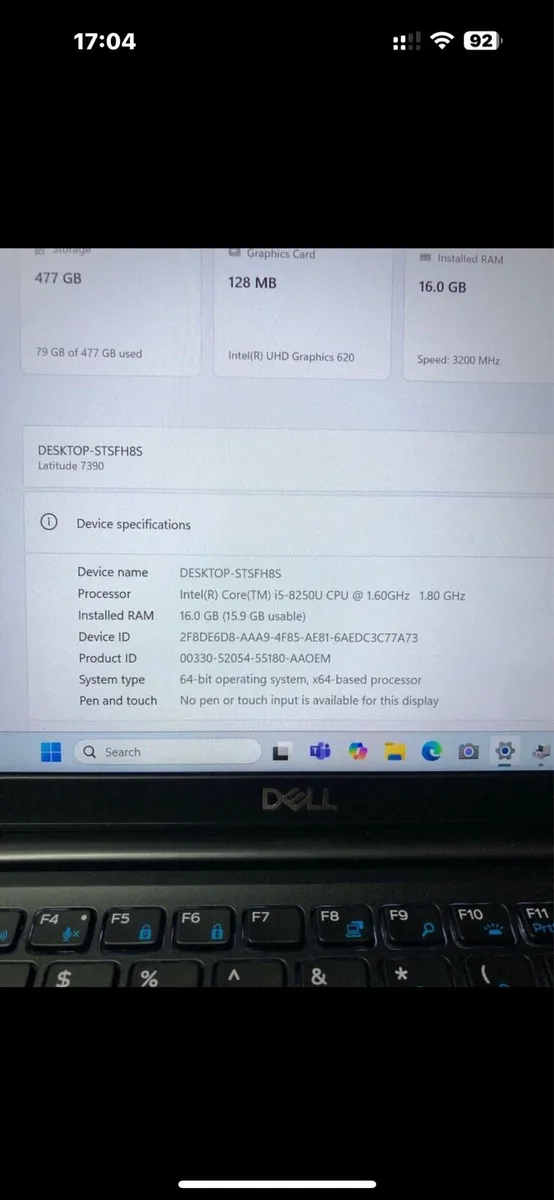 Dell laptop i5 pro 16-512 win 11 pro - Image 4