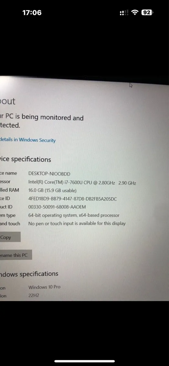 Dell laptop i7 pro 16-256 win 11 pro - Image 4