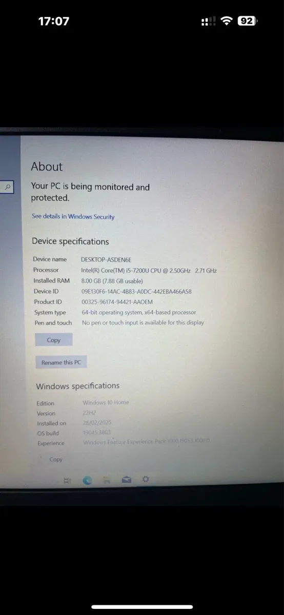 Lenovo laptop i5 8-256 win 10 - Image 4