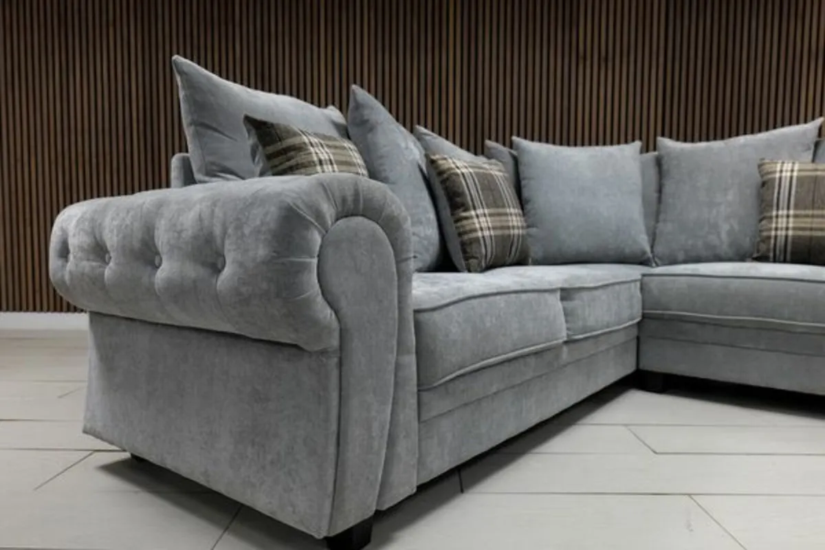 "
Verona Corner Scatterback Grey Fabric Sofa" - Image 3
