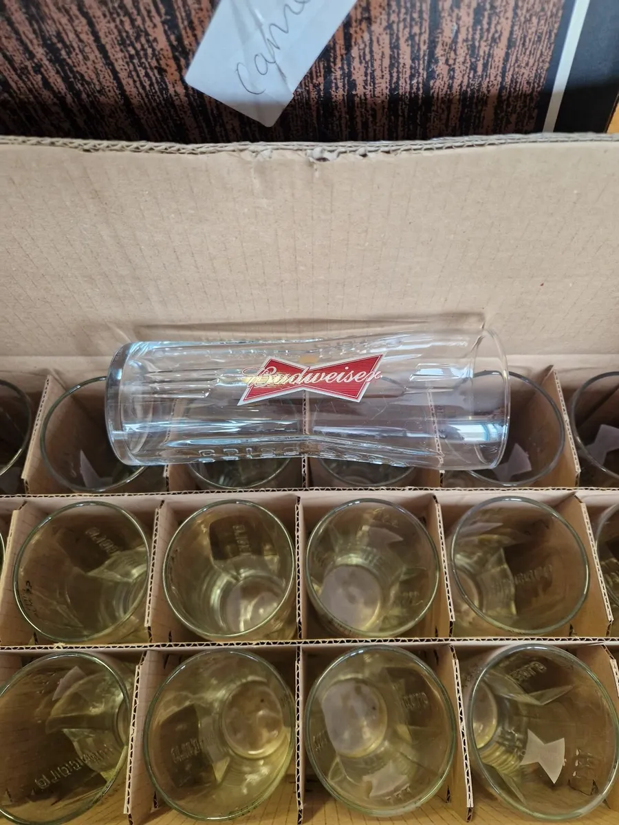 Guinness Budweiser Pint Glasses 24 - Image 1