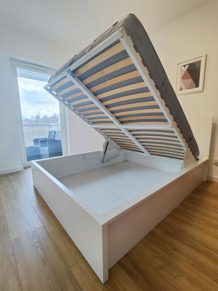 Ikea Malm Ottoman bed with Hovag sprung Mattress - Image 2
