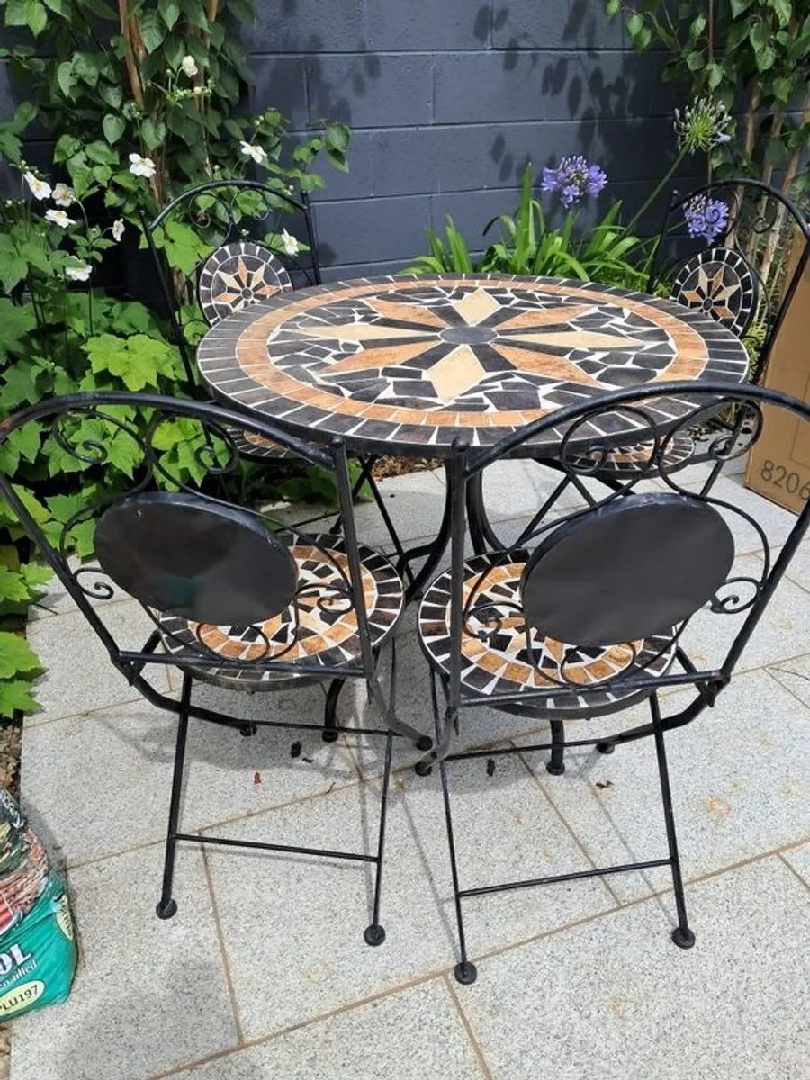 Garden Furniture set | 5 piece diamond mosaic Bistro - Image 1