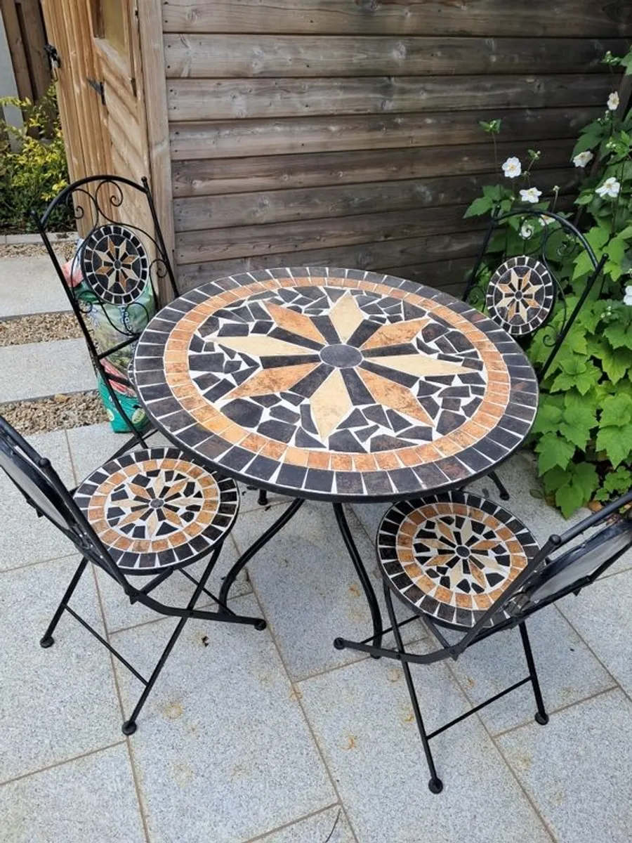 Garden Furniture set | 5 piece diamond mosaic Bistro - Image 3