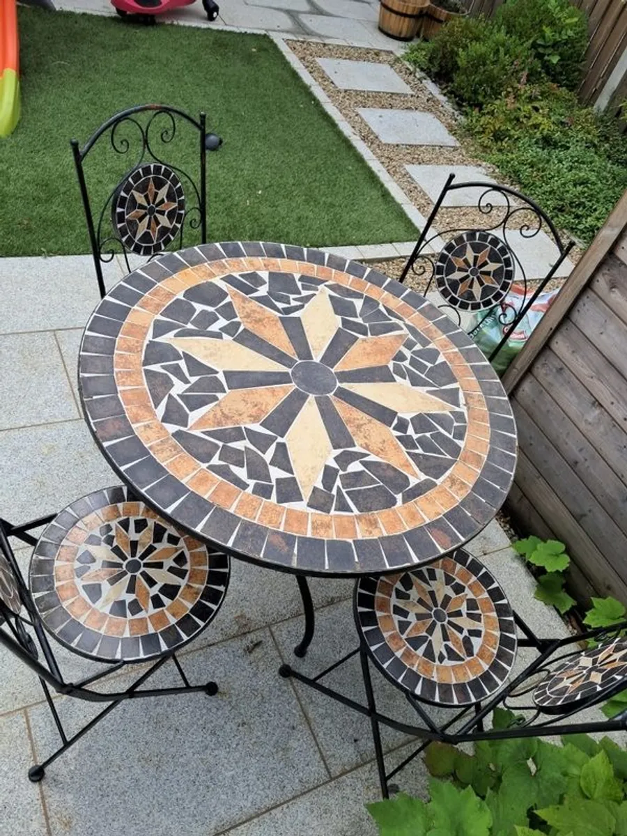 Garden Furniture set | 5 piece diamond mosaic Bistro - Image 4