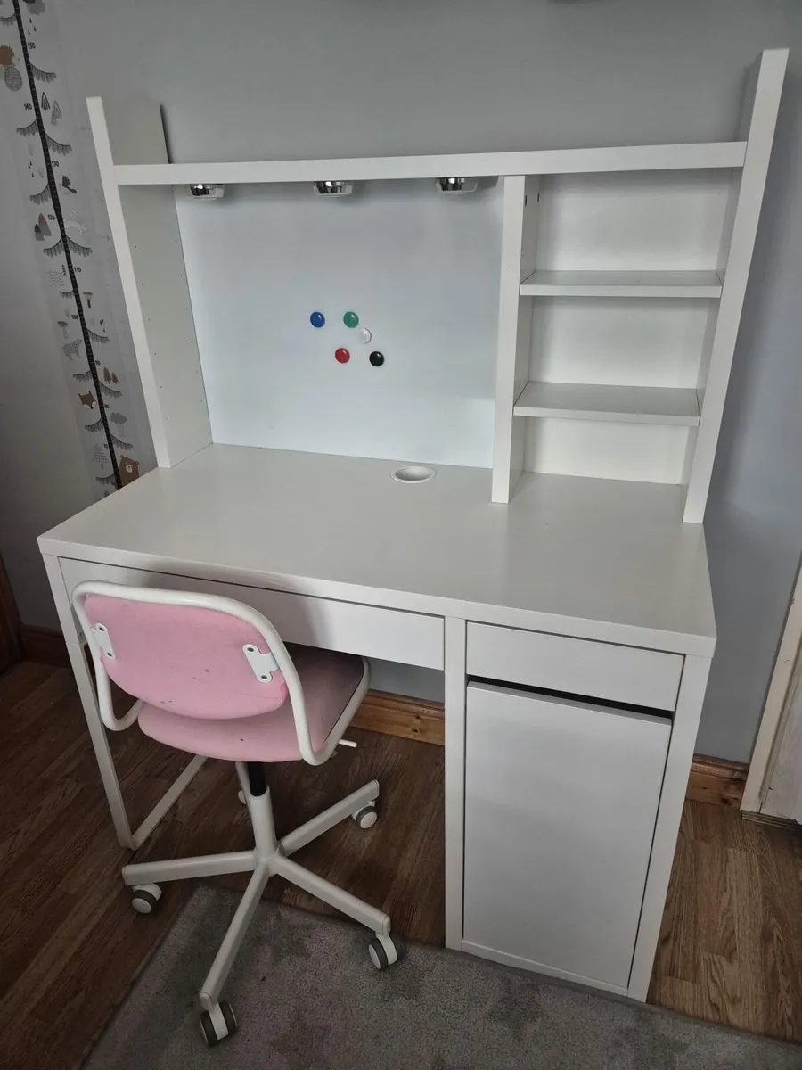 Ikea Micke desk Add-on Unit & Orfjall Swivel Chair - Image 1