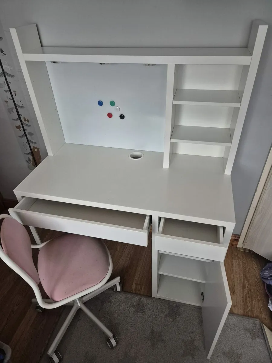 Ikea Micke desk Add-on Unit & Orfjall Swivel Chair - Image 3