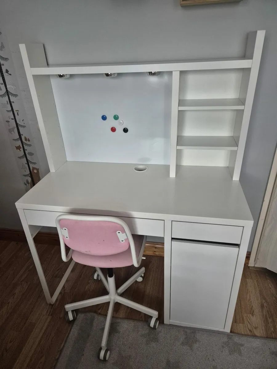 Ikea Micke desk Add-on Unit & Orfjall Swivel Chair - Image 4