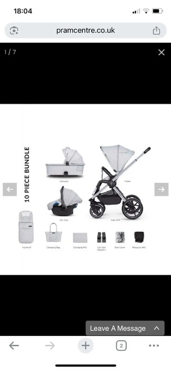 Venicci Tinum 2.0 3in1 - City Grey - 10 piece travel system with isofix base - Image 1