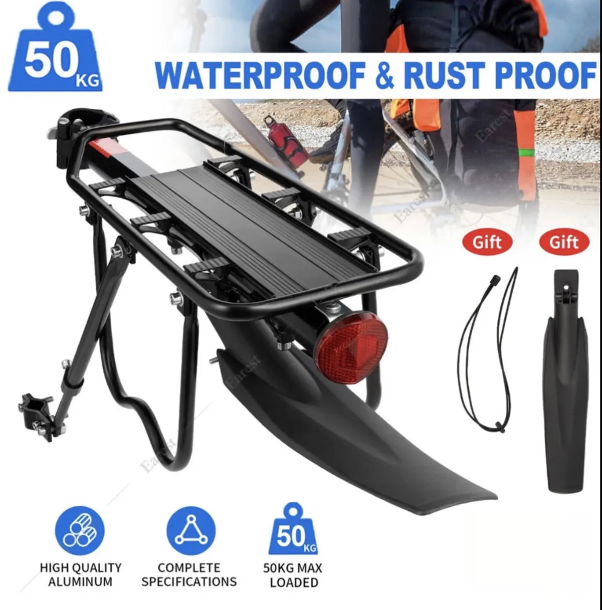 Rear Bicycle Pannier Rack Quick Release 24”-29” - Image 1