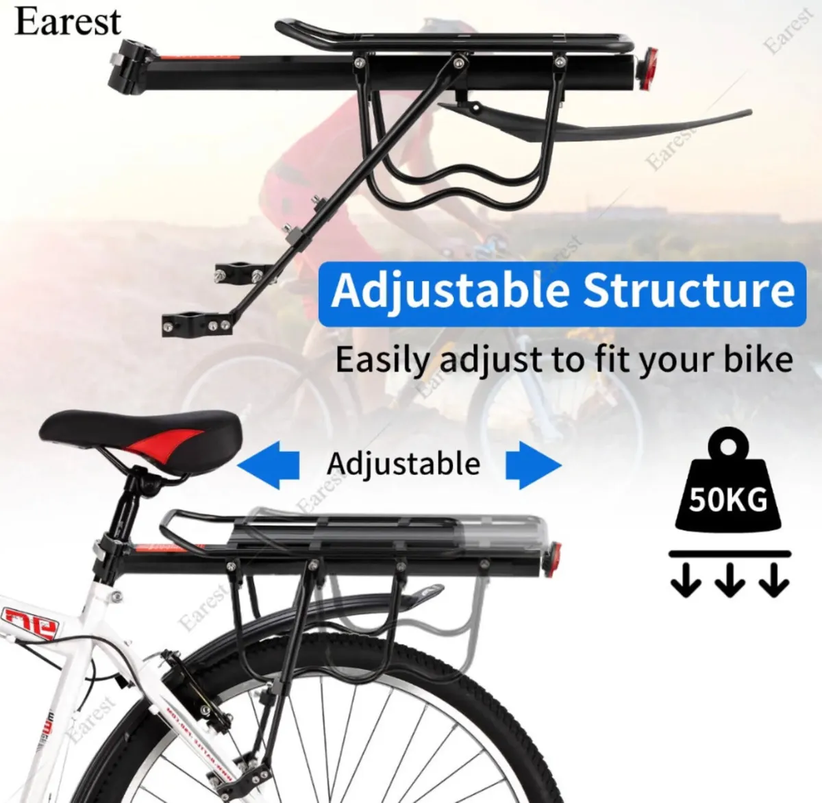 Rear Bicycle Pannier Rack Quick Release 24”-29” - Image 4