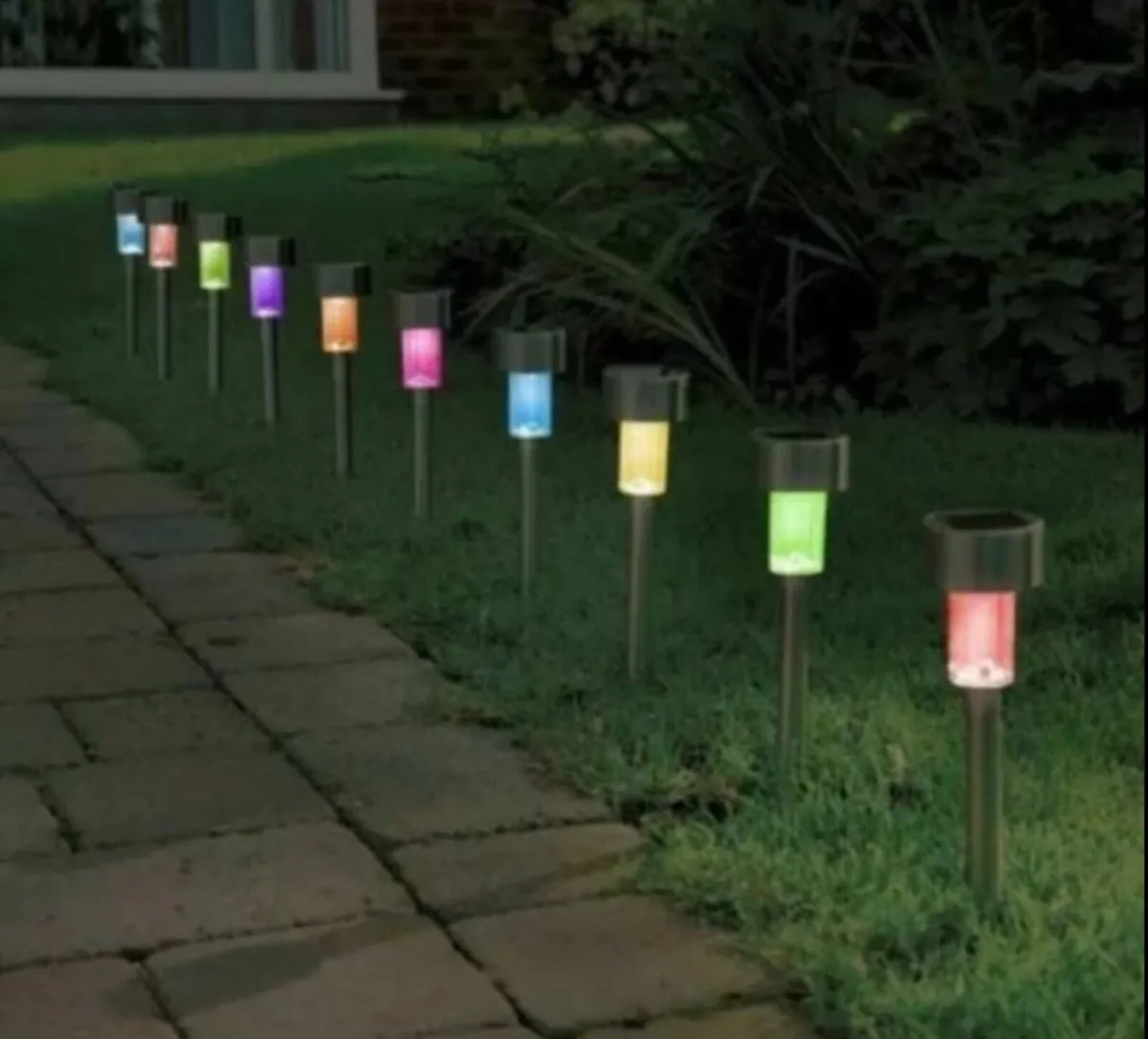 10 x Solar Powered Colour Changing Garden Lights - Image 1