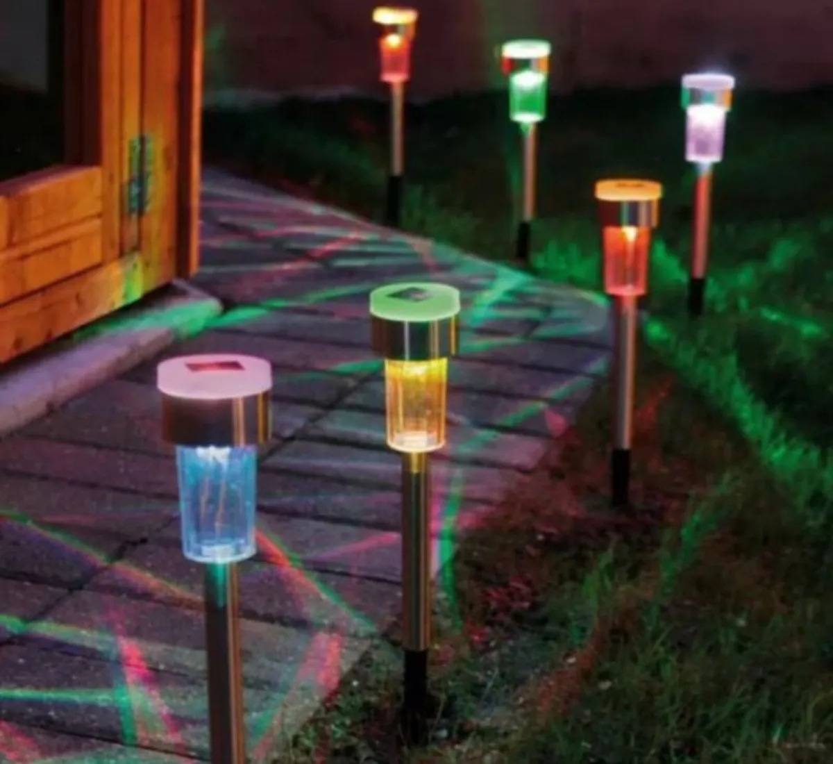 10 x Solar Powered Colour Changing Garden Lights - Image 2