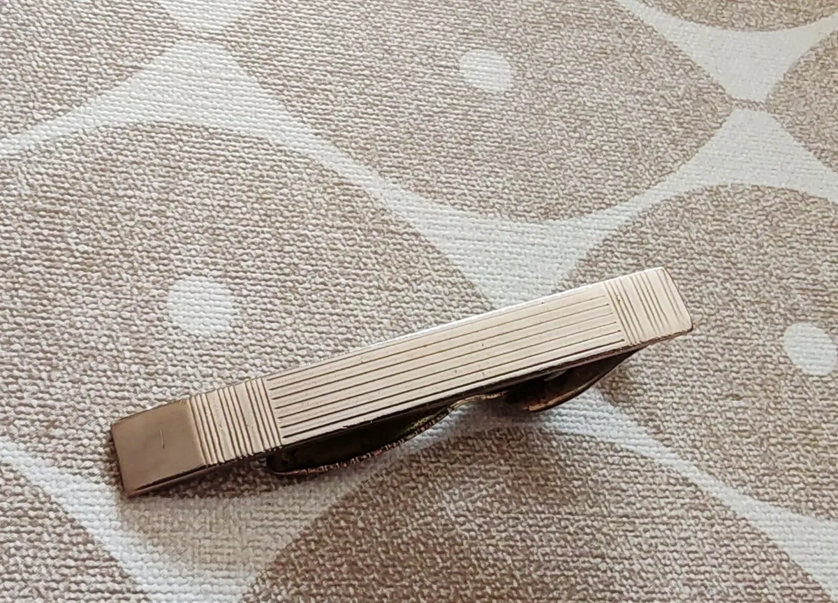 Retro silvertone tie clip - Image 3