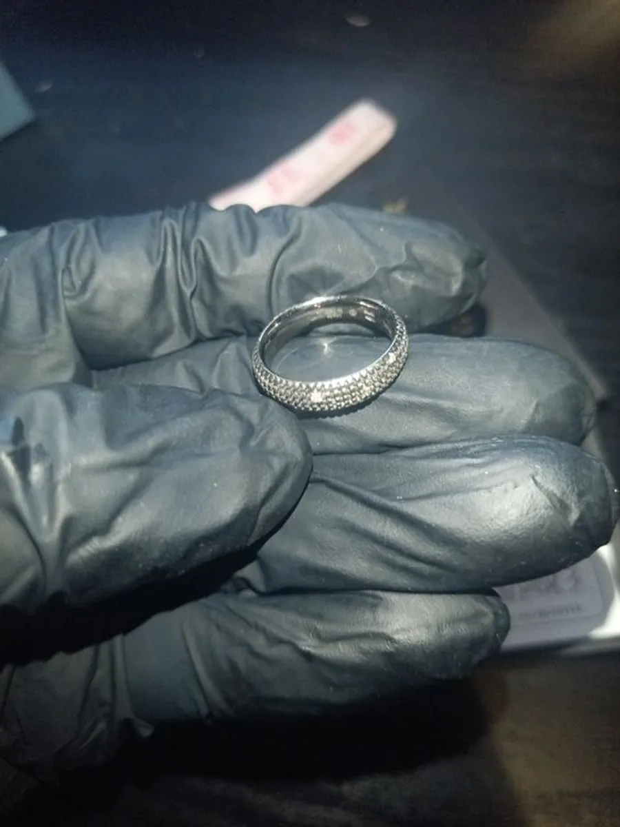 Damiani black gold ring with diamonds - Image 1