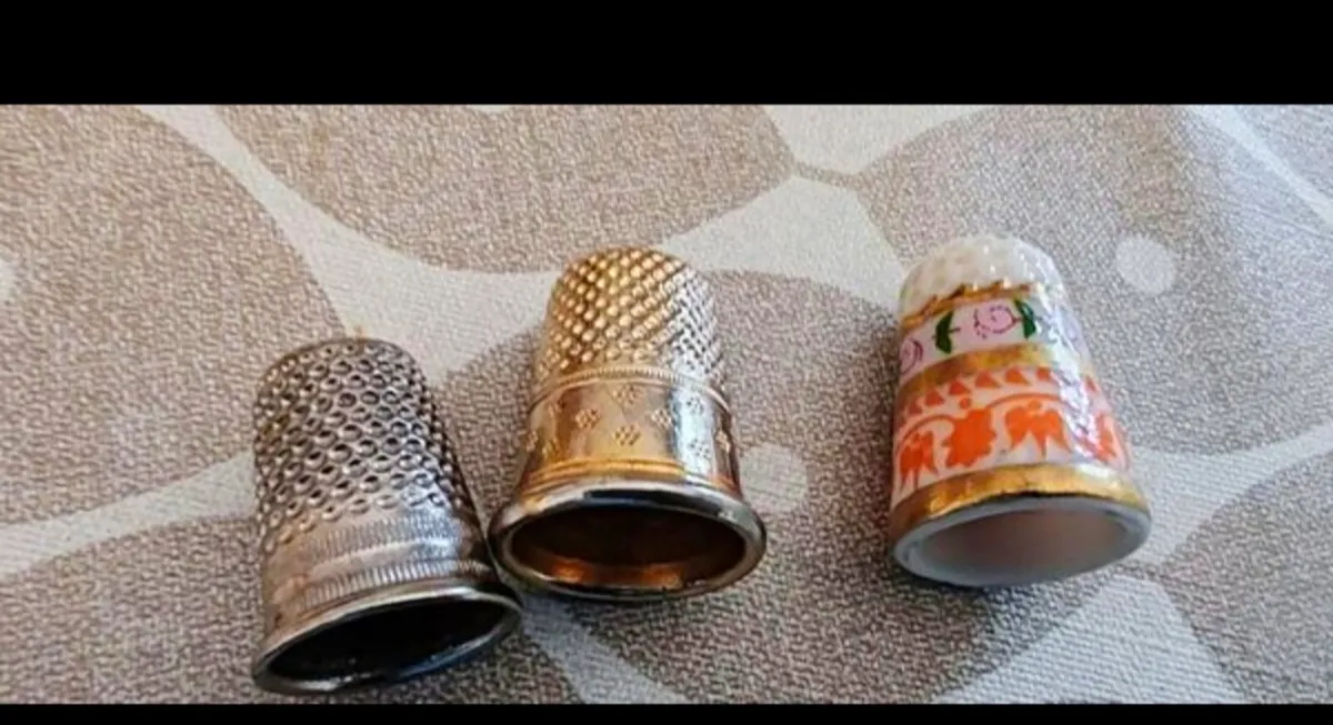 3 Vintage Thimbles - Image 1