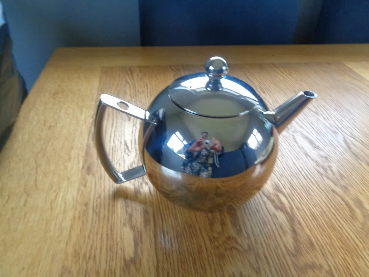 Art Deco Stainless Teapot for Sale - Image 1