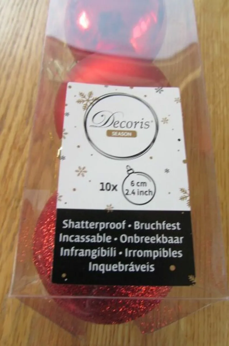 Shatterproof Christmas Baubles x 10 for Sale - Image 2