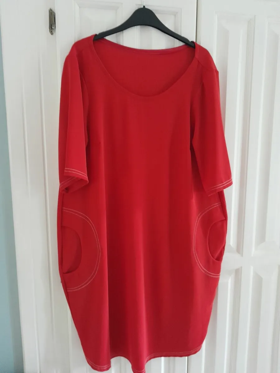 Red Dress with Pockets - Image 1