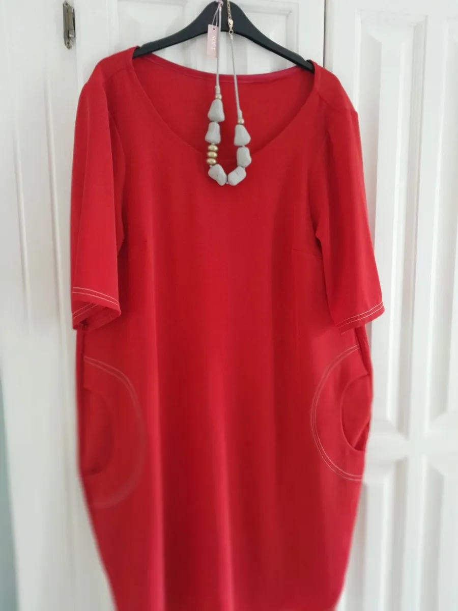 Red Dress with Pockets - Image 3