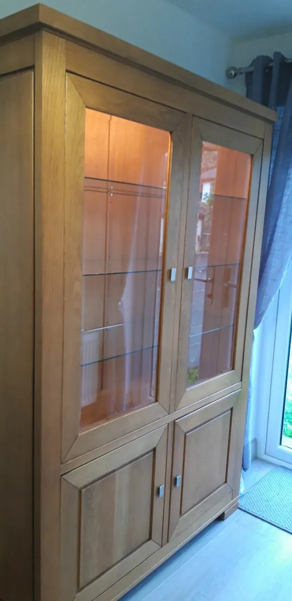 Solid Oak Display Cabinet - Image 1
