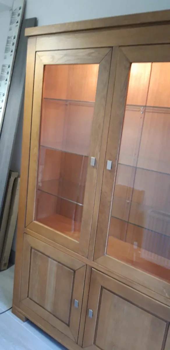 Solid Oak Display Cabinet - Image 2