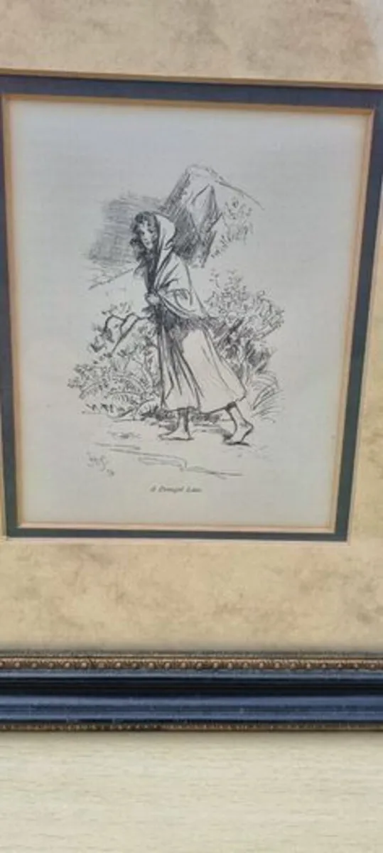 Vintage picture of a Donegal lass - Image 3