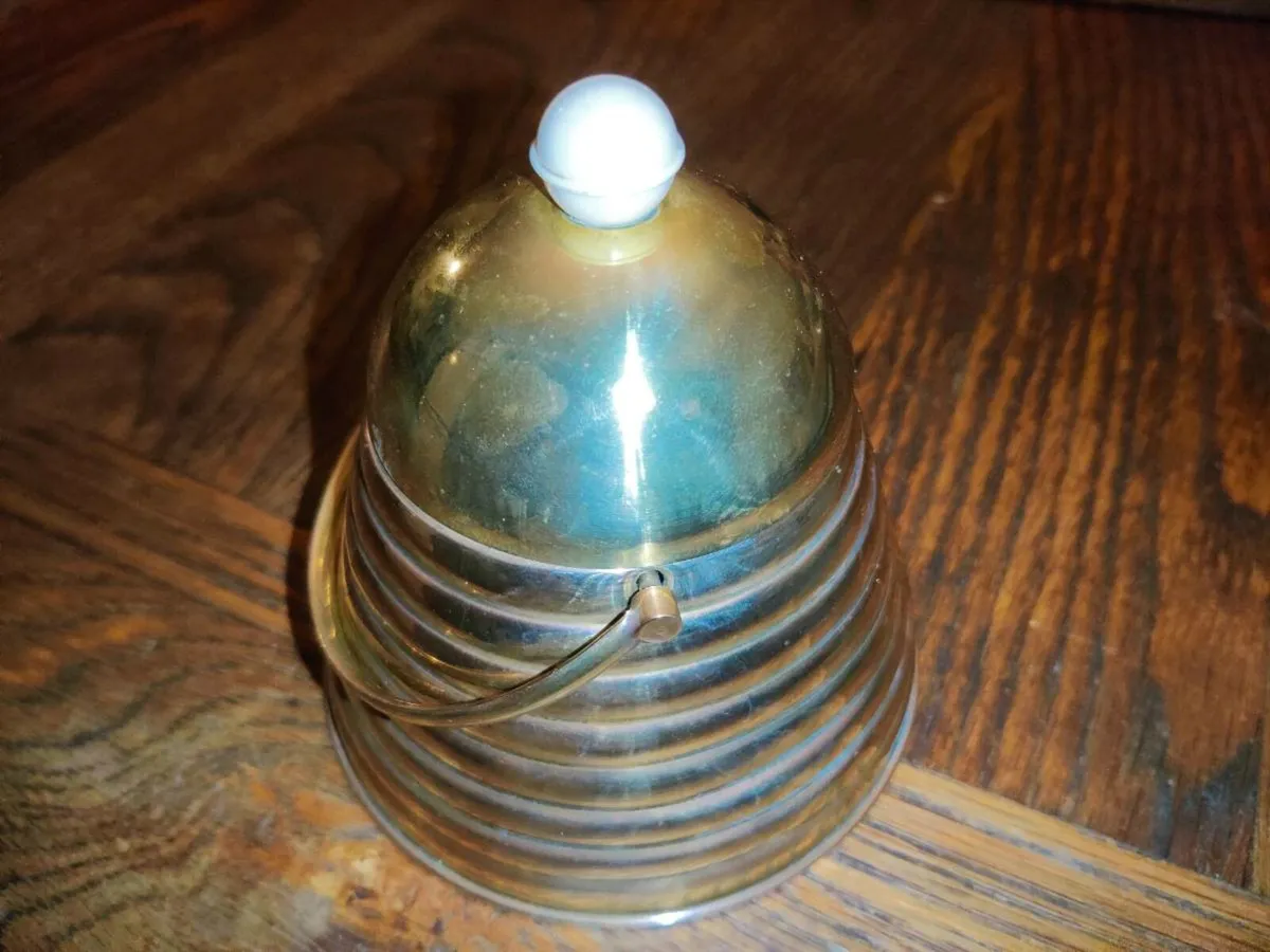 VINTAGE SOLID BRASS, 5"Tall RARE Honey /Jam Pot ! - Image 2
